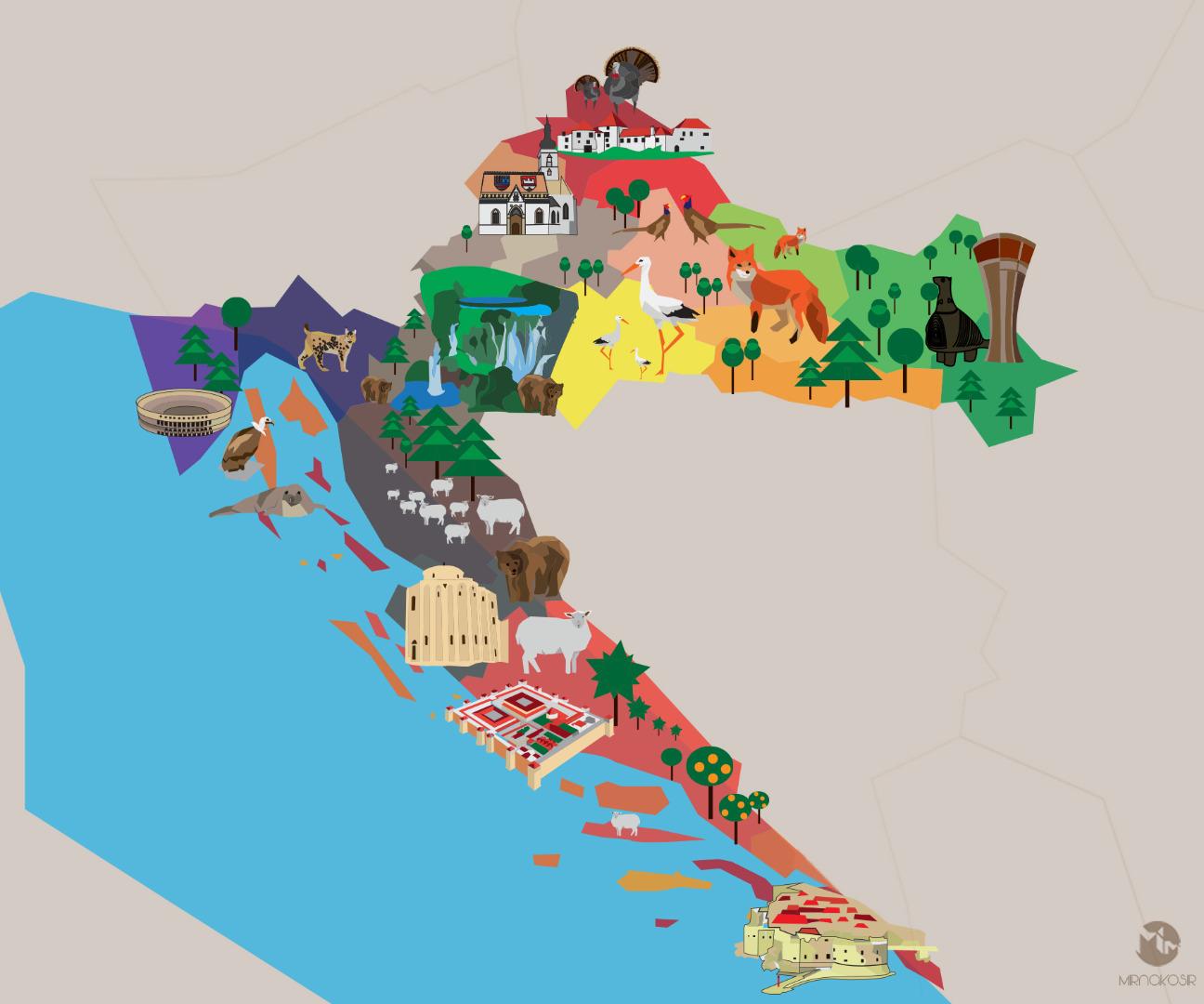 mapa tours croacia