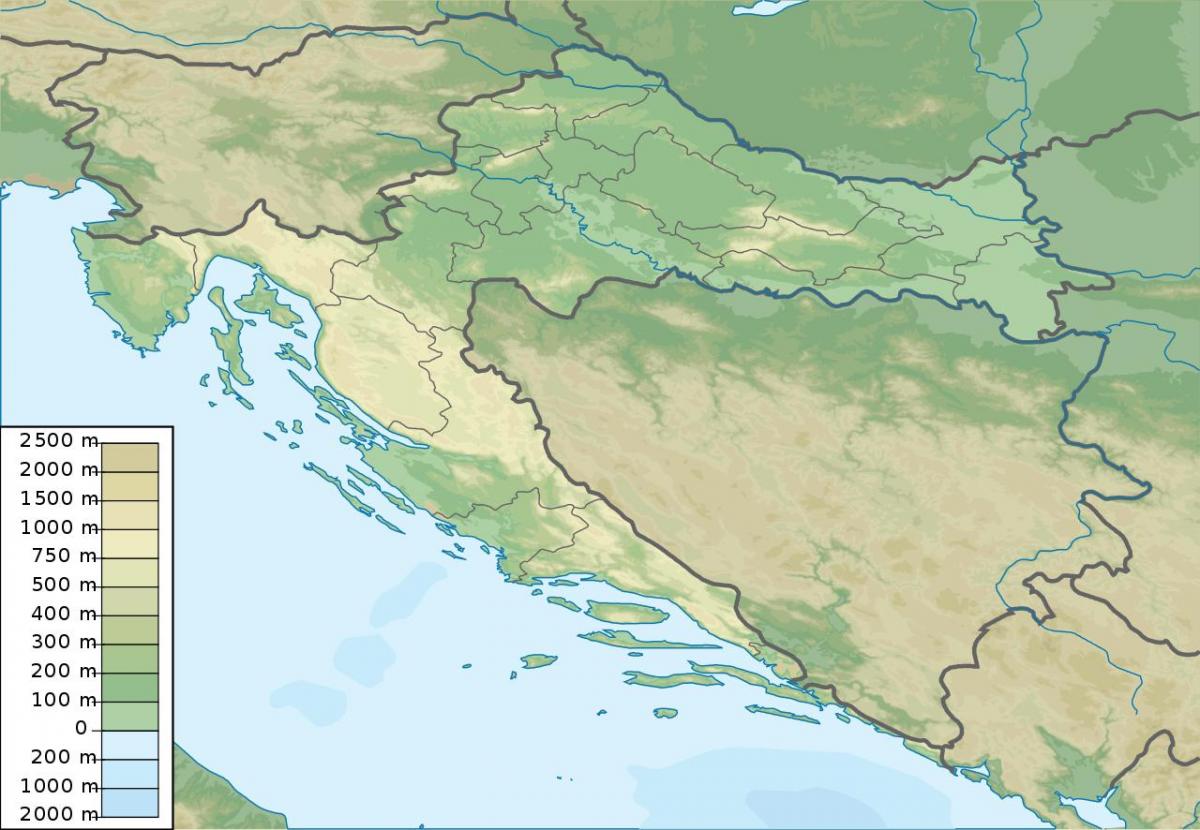 Croatia landform map