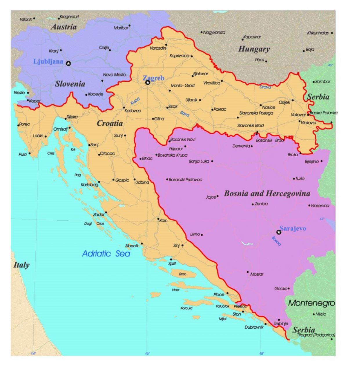Croatia administrative map
