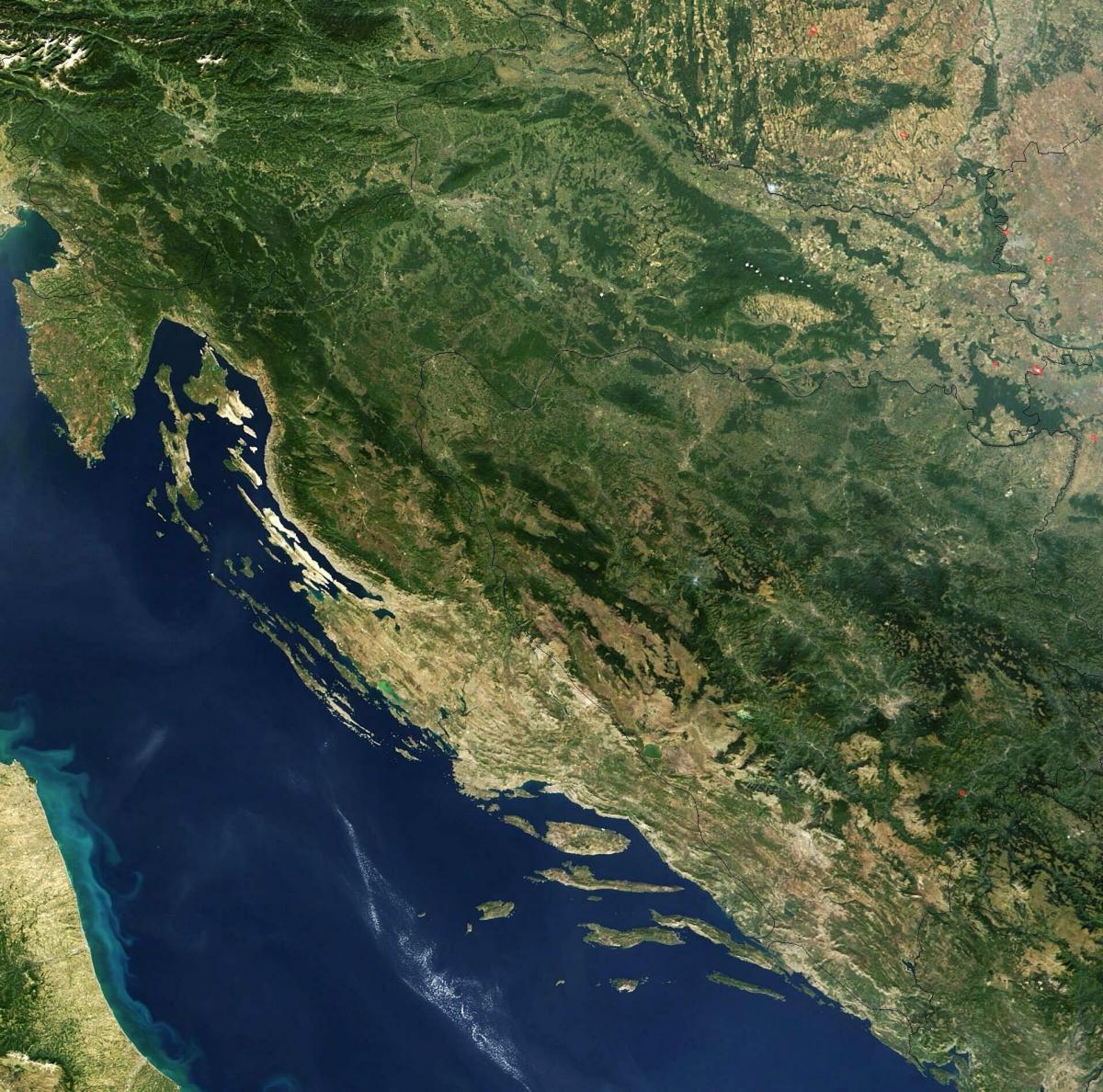 Croatia sky view map