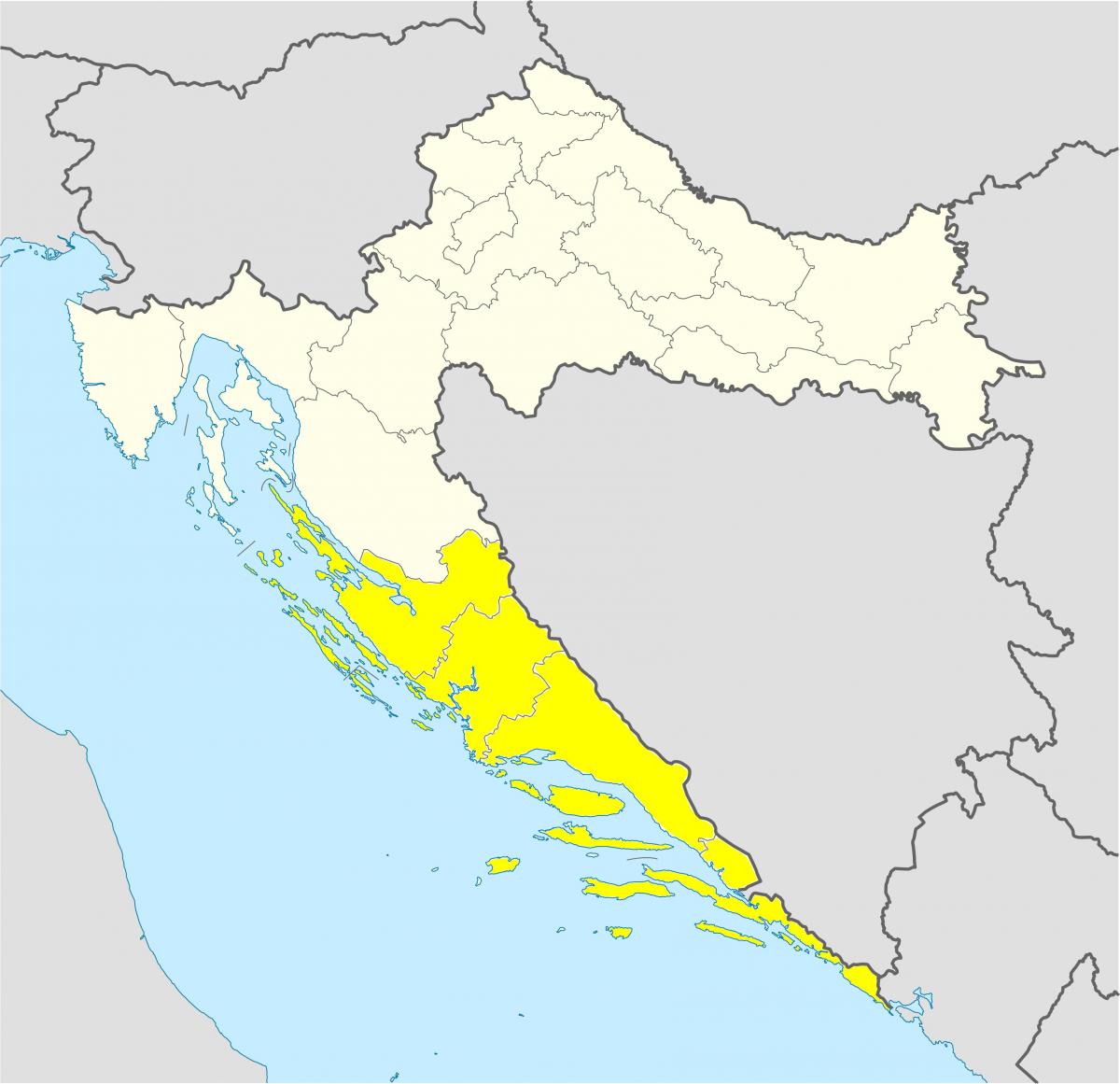 South of Croatia map